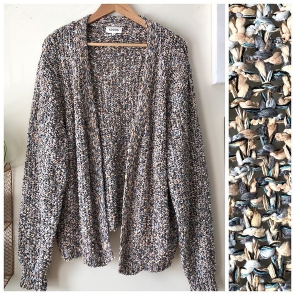 ADORA Popcorn Knit Super Soft Open Front Cardigan Size 3X